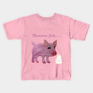 Mmmm Cake - Pig Kids T-Shirt